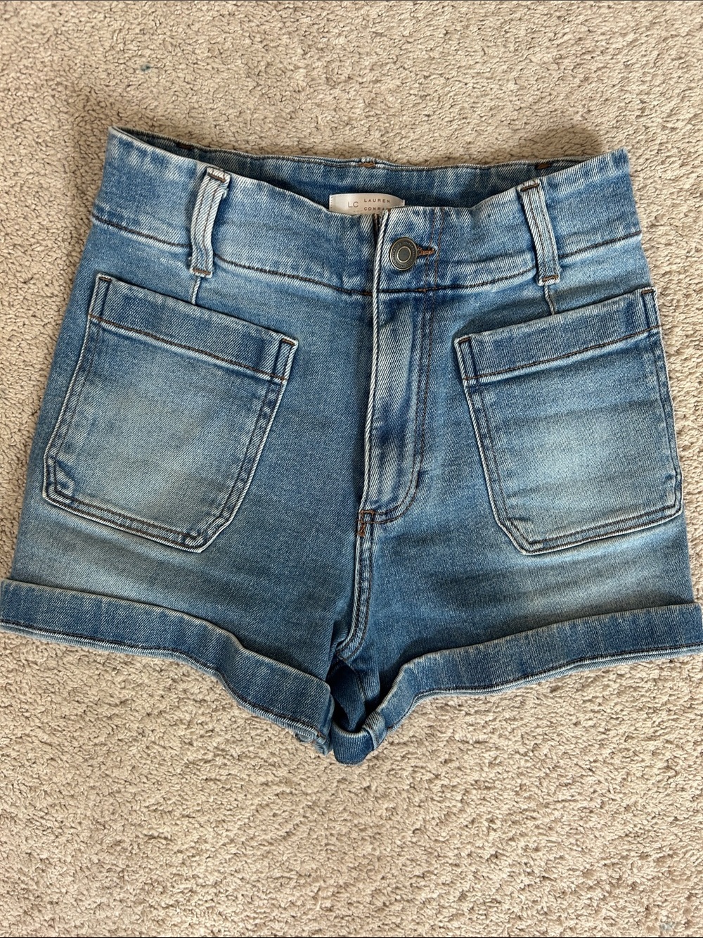 LC Lauren Conrad Blue Denim High-Rise Shorts 2